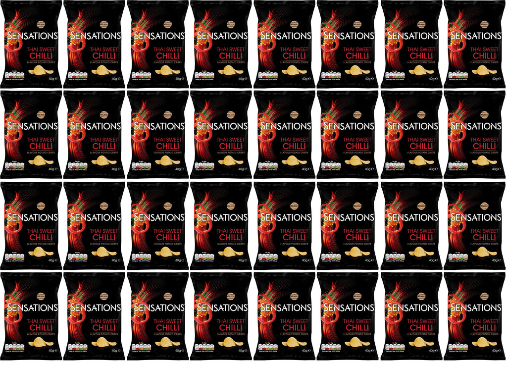 32 x Walkers Sensations Thai Sweet Chilli Grab Bag Crisps 40G
