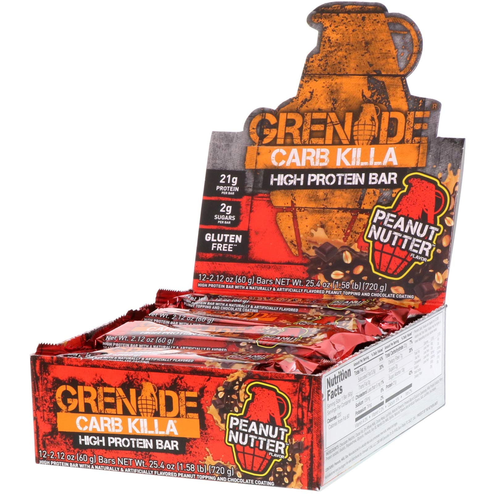 12 x Grenade Peanut Flavour Peanut Nutter 60G