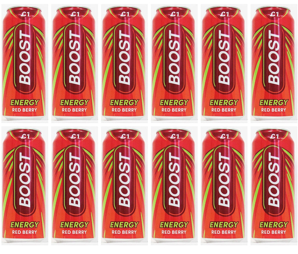12 x Boost Energy Red Berry Can - 500ML