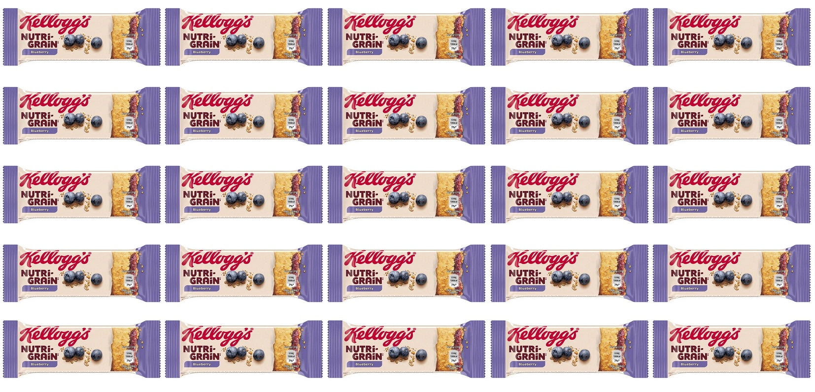 25 x Kellogg's Nutri-grain Blueberry Bars - 37G