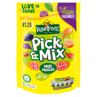 10 x Rowntrees Pick N Mix Pouch Vegan - 120Gm