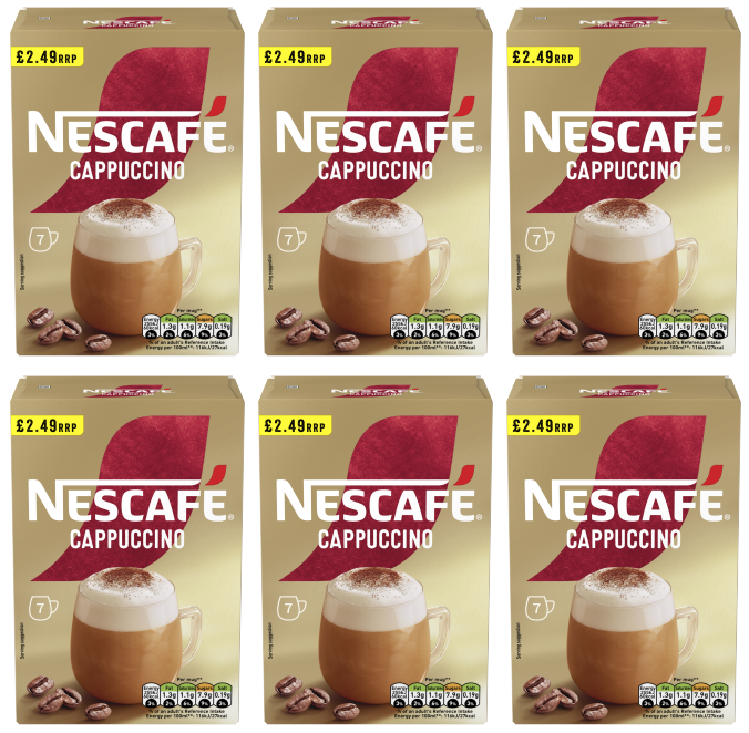 6 x Nescafe Cappuccino Frothy Coffee Sachets   - 108