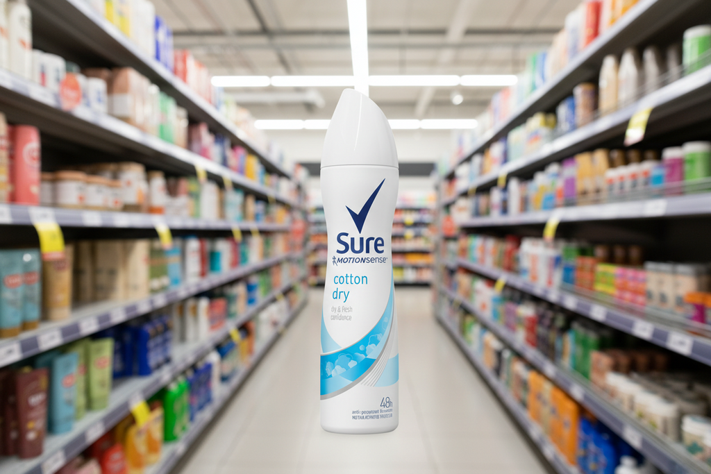 6 x Sure Women Anti-Perspirant Deodorant Aerosol Cotton Dry 150 Ml