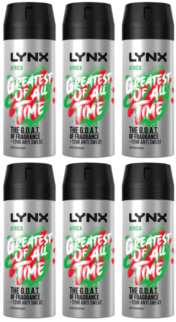 6 x Lynx Africa Anti-Perspirant 150Ml