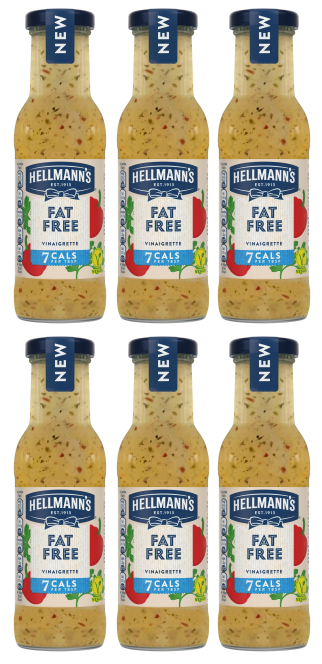 6 X Hellmanns Delistyle Fat Free Vinaigrette 250Ml