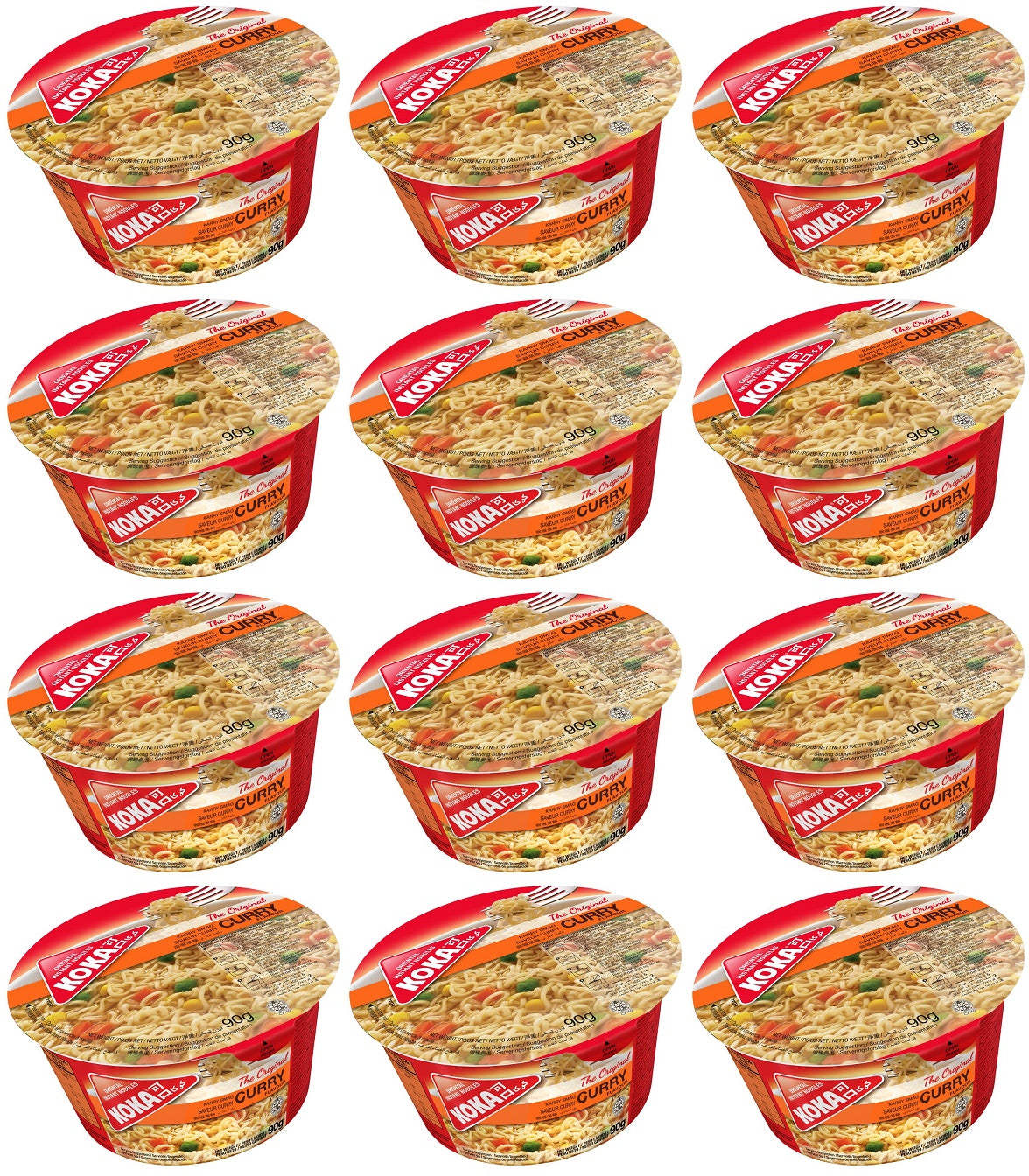 12 x Koka Curry Flavour Oriental Instant Noodles 90G