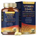9-in-1 Magnesium Glycinate 500mg + Vitamin D3 5000 IU & K2 | 120 Softgels