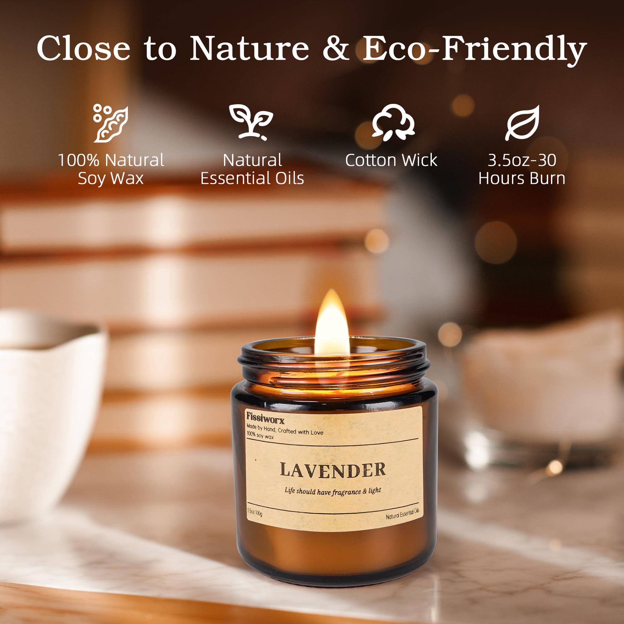 9 Pack Soy Candles – Vanilla, Lavender & Sage | 270 Hours Long-Lasting