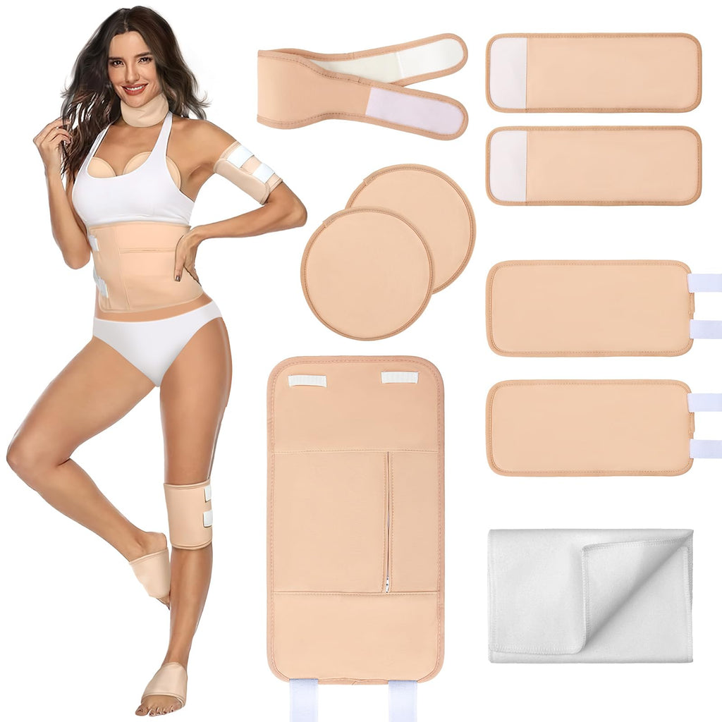 9-Piece Castor Oil Pack Wrap Kit – Reusable Organic Cotton Compress Set