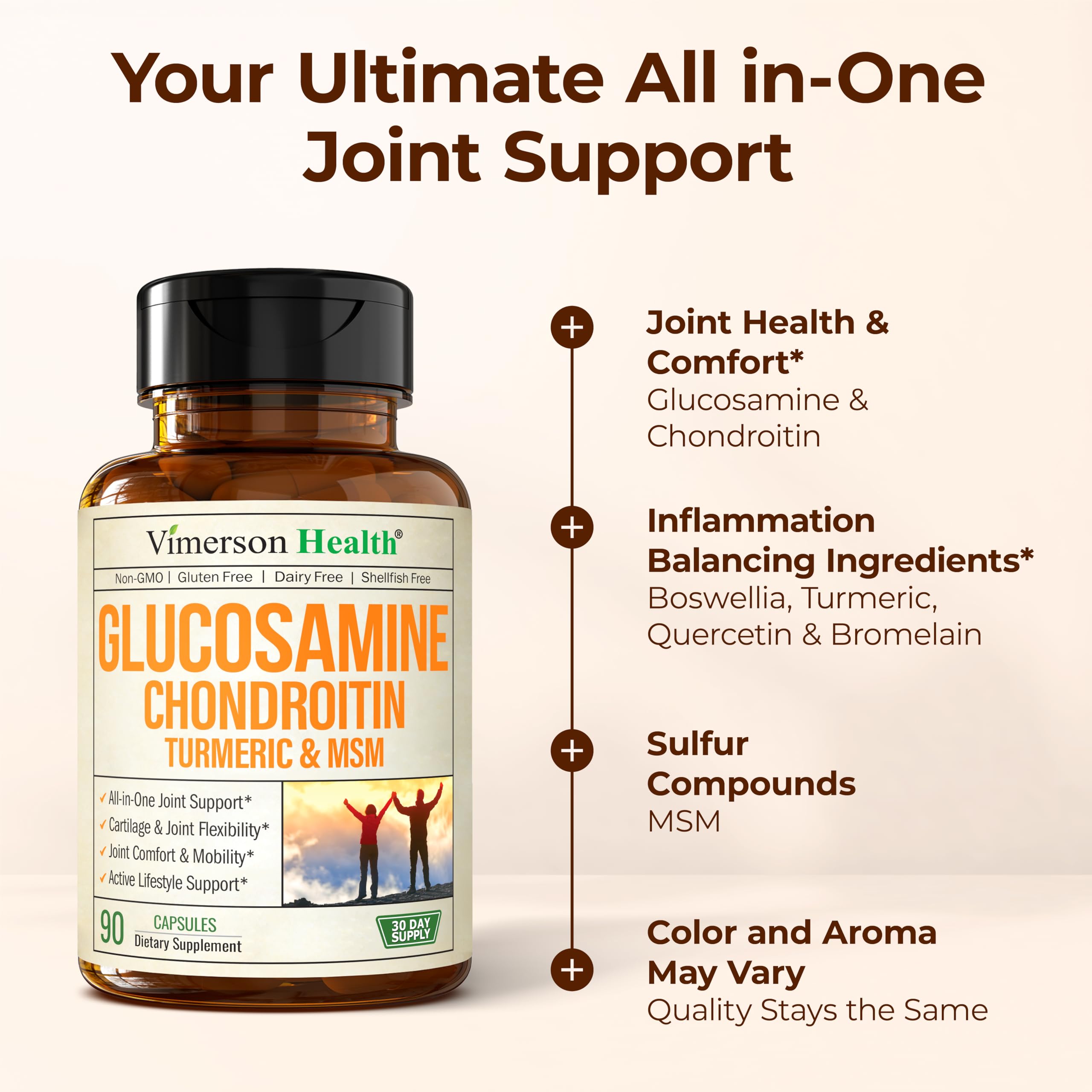 Glucosamine Chondroitin MSM 1500 mg | Joint Support for Cartilage & Flexibility | 90 Capsules