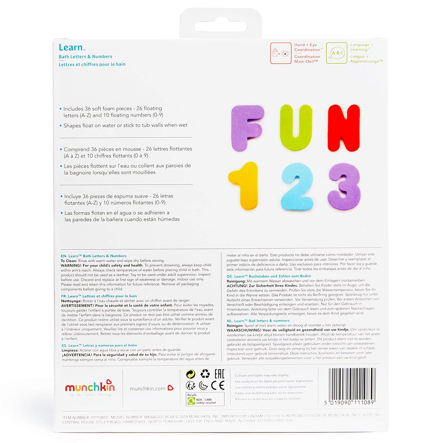 Munchkin Letters and Numbers Bath Toys (36 Items)