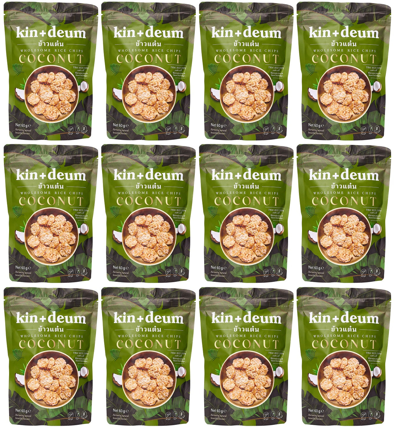12 x Kin + Deum Coconut Rice Chips - 60g