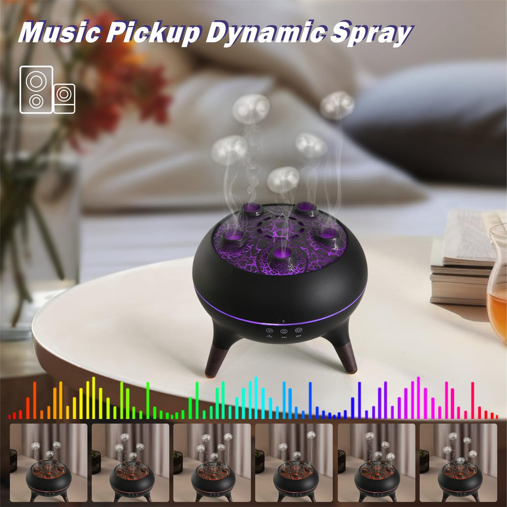 AChoice4U Essential Oil Diffuser 250ML Dancing Jellyfish – 7 Colors LED, Remote, Plug-in (Black)