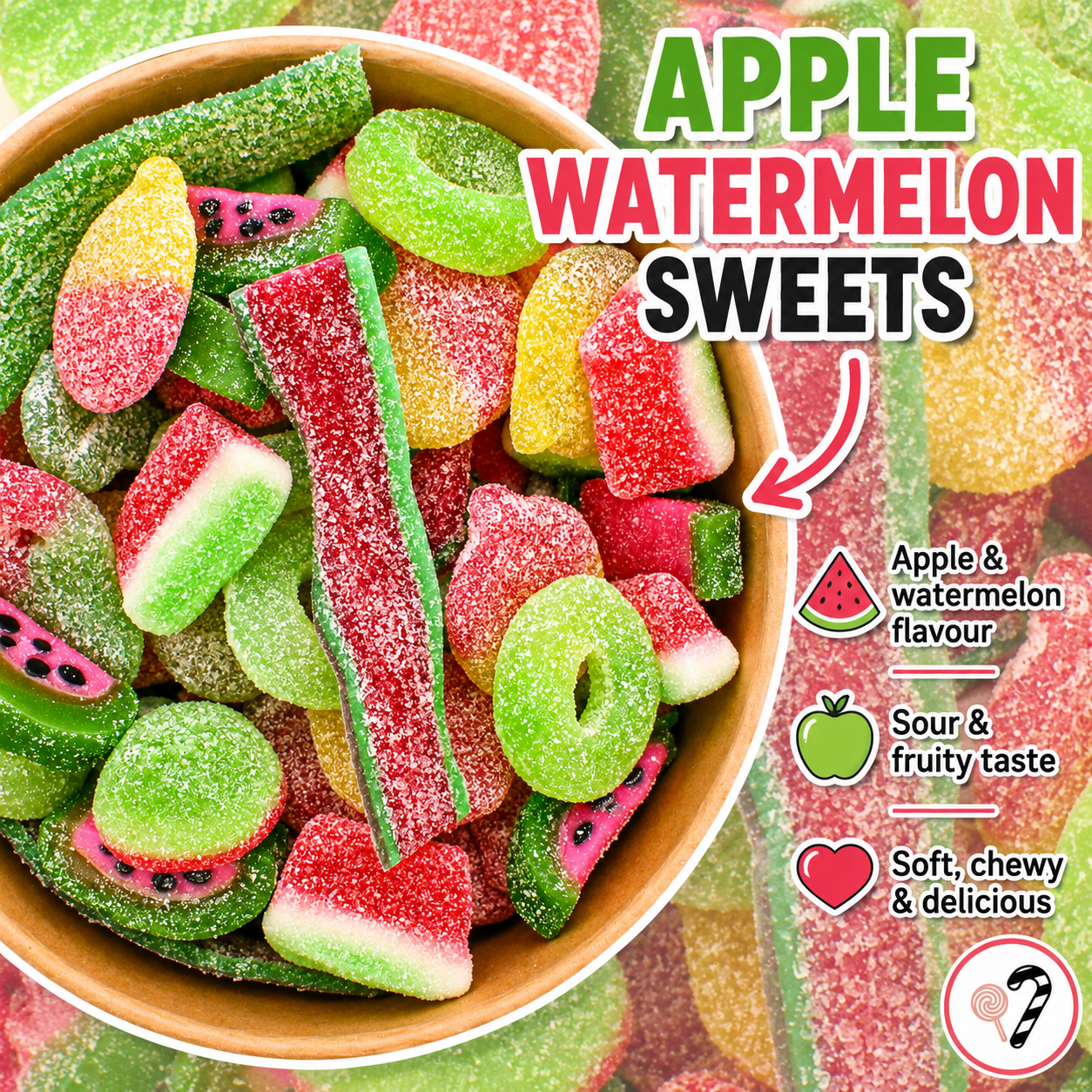 Apple & Watermelon Candy Salad Bowl 700g