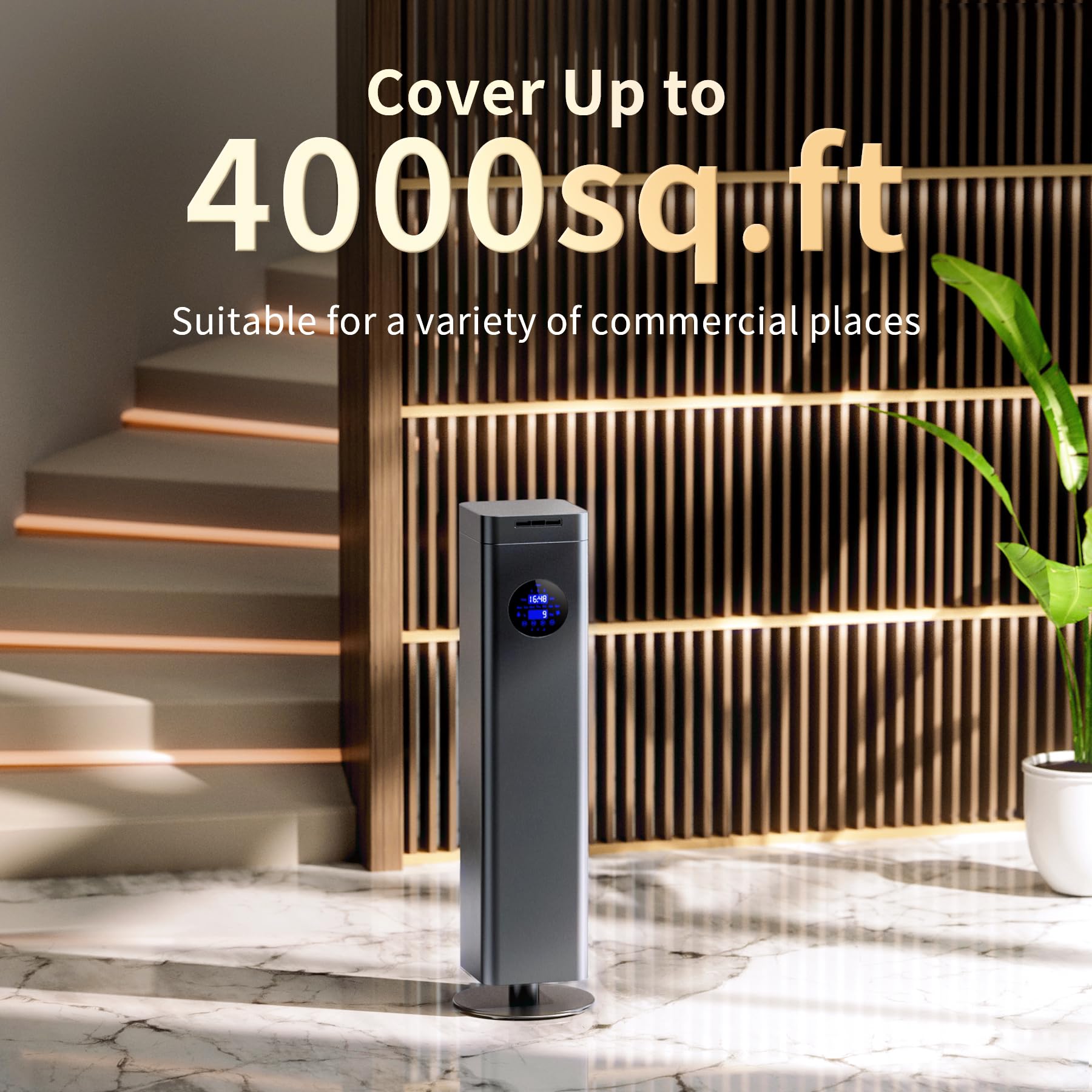 Aromadd 1500ml Scent Air Machine – 4000 sq ft Coverage, Waterless Diffuser, Titanium Gray