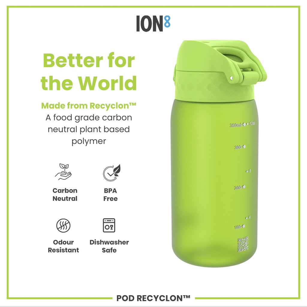 Leak Proof Kids Water Bottle, Recyclon, Green, 350ml (12oz)