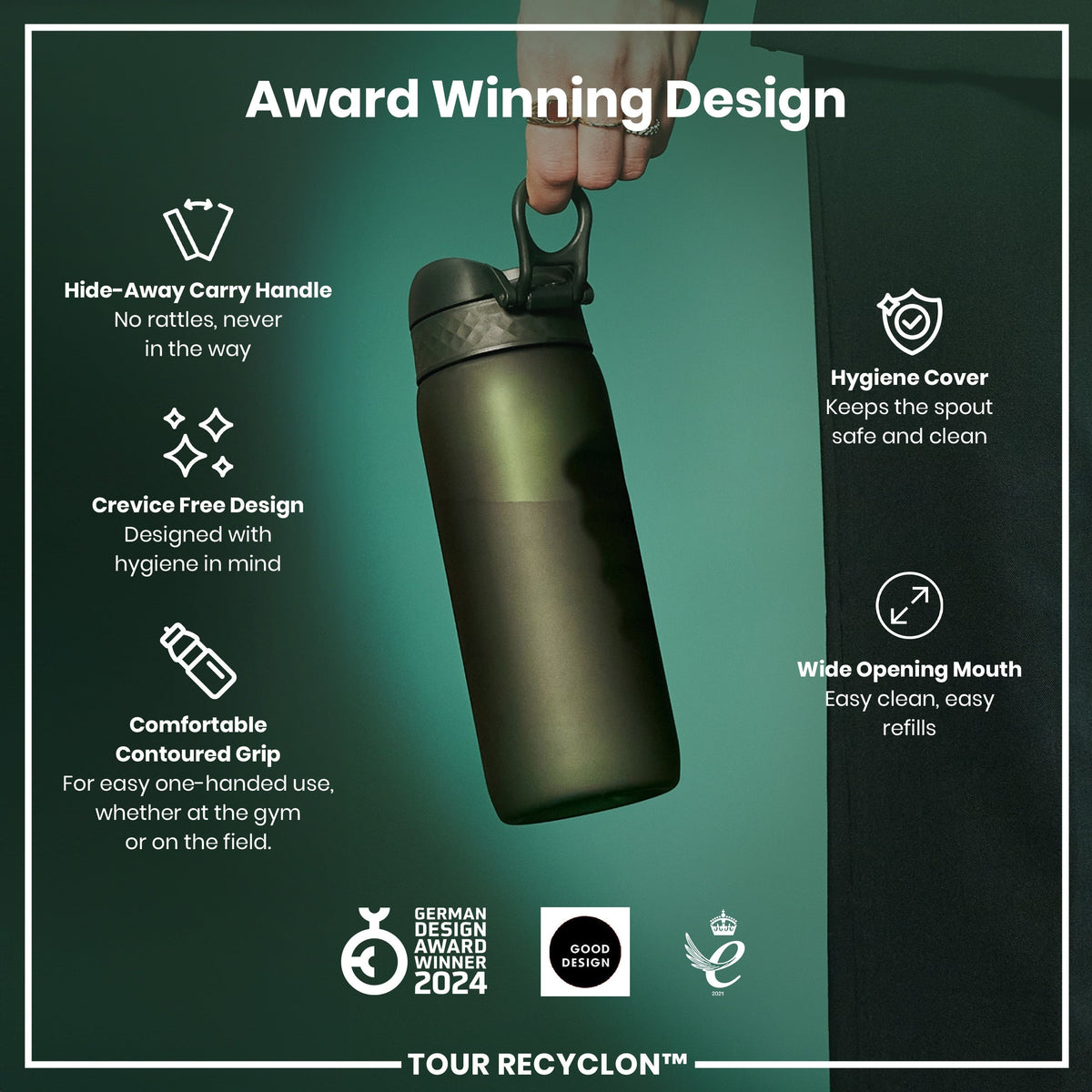Bottle, Recyclon, Dark Green, 750ml
