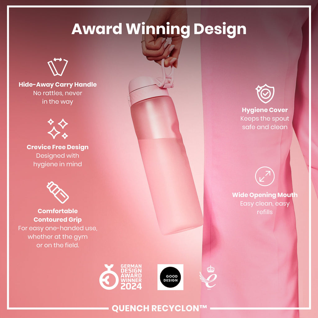 Leak Proof 1 litre Water Bottle, Recyclon, Rose Quartz, 1L
