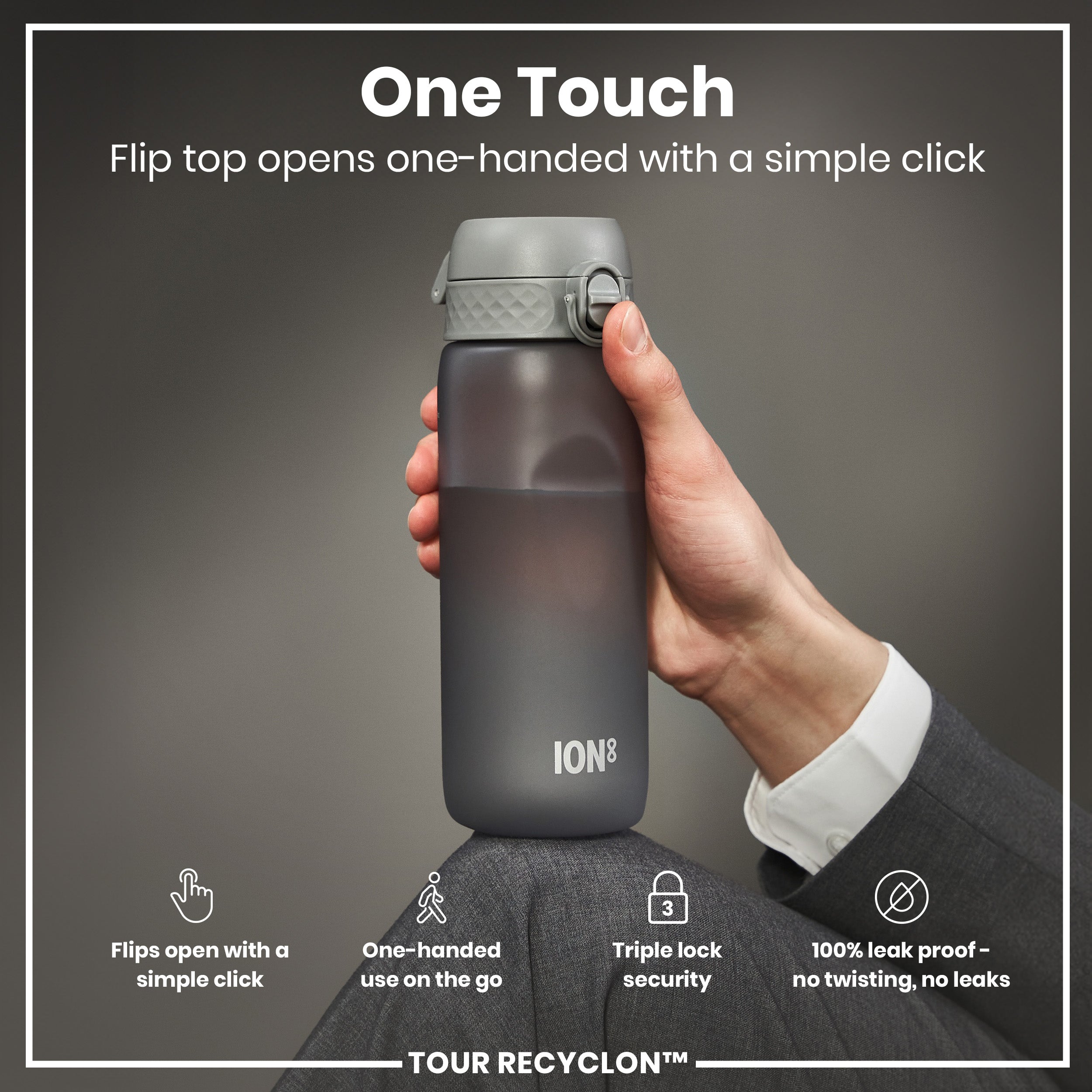 Bottle, Recyclon, Grey, 750ml