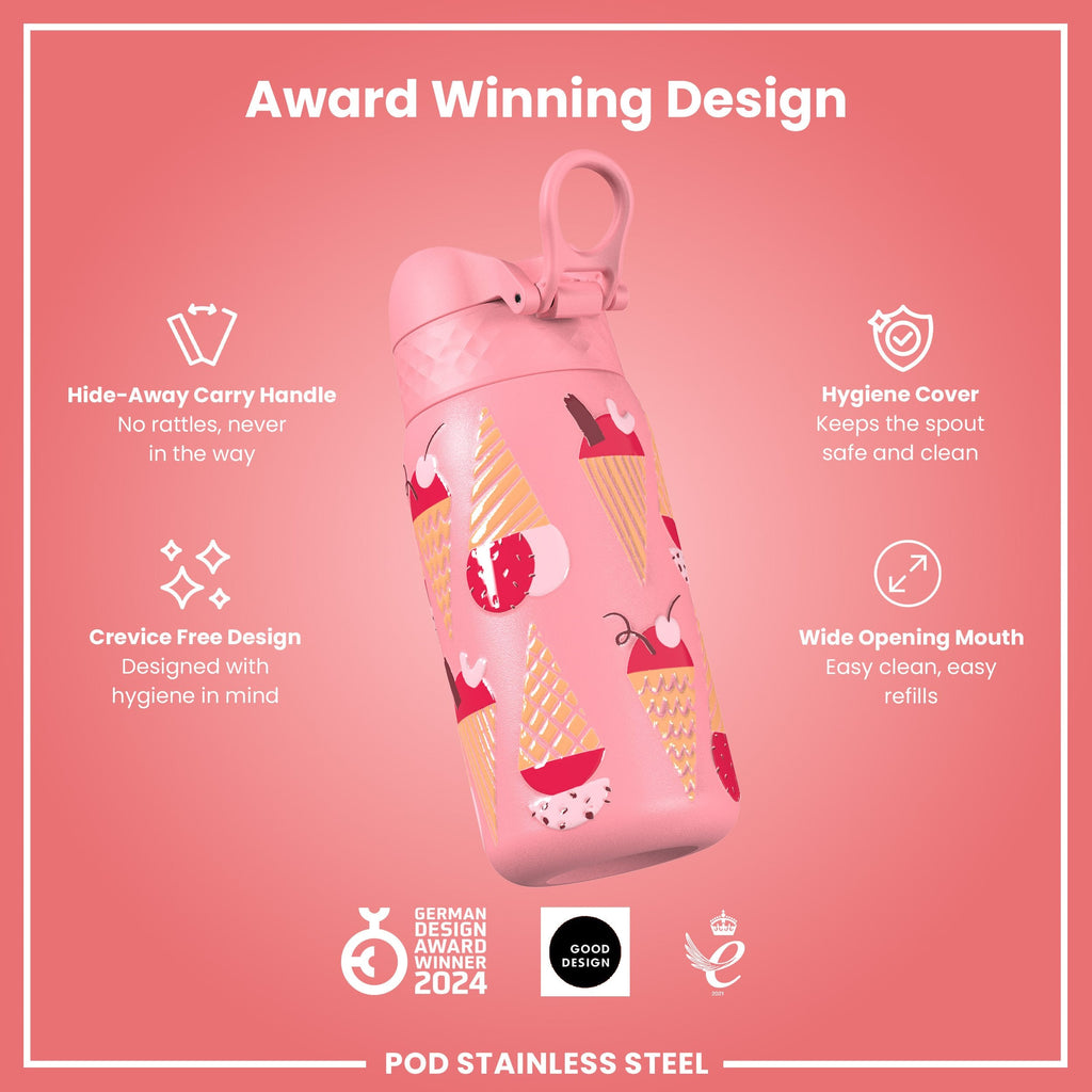 Leak Proof Thermal Steel Water Bottle, Insulated, Ice Creams, 320ml (11oz)