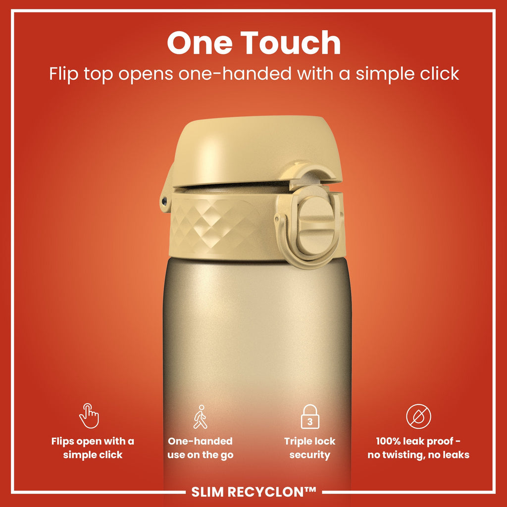 Leak Proof Slim Water Bottle, Recyclon, Desert, 500ml (18oz)