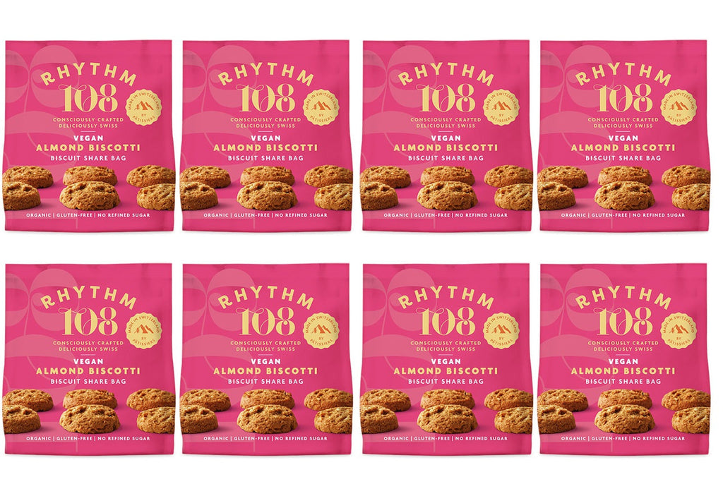 8 x Rhythm 108 Almond Biscotti Share Bag - 135g