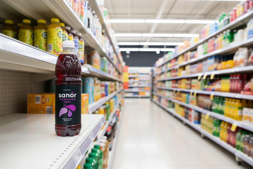 12 x Sanor Blackcurrant 1L