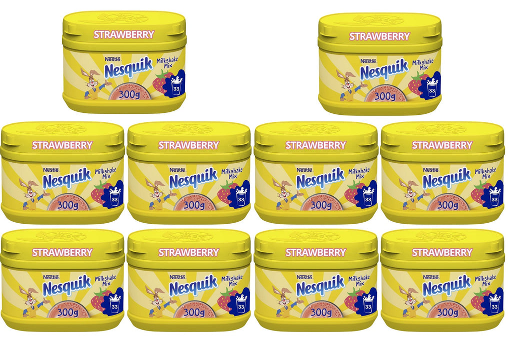 10 x Nesquik Strawberry Milkshake - 300GM