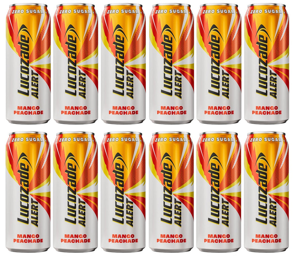 12 X Lucozade Alert Zero Mango Peachade 500ML