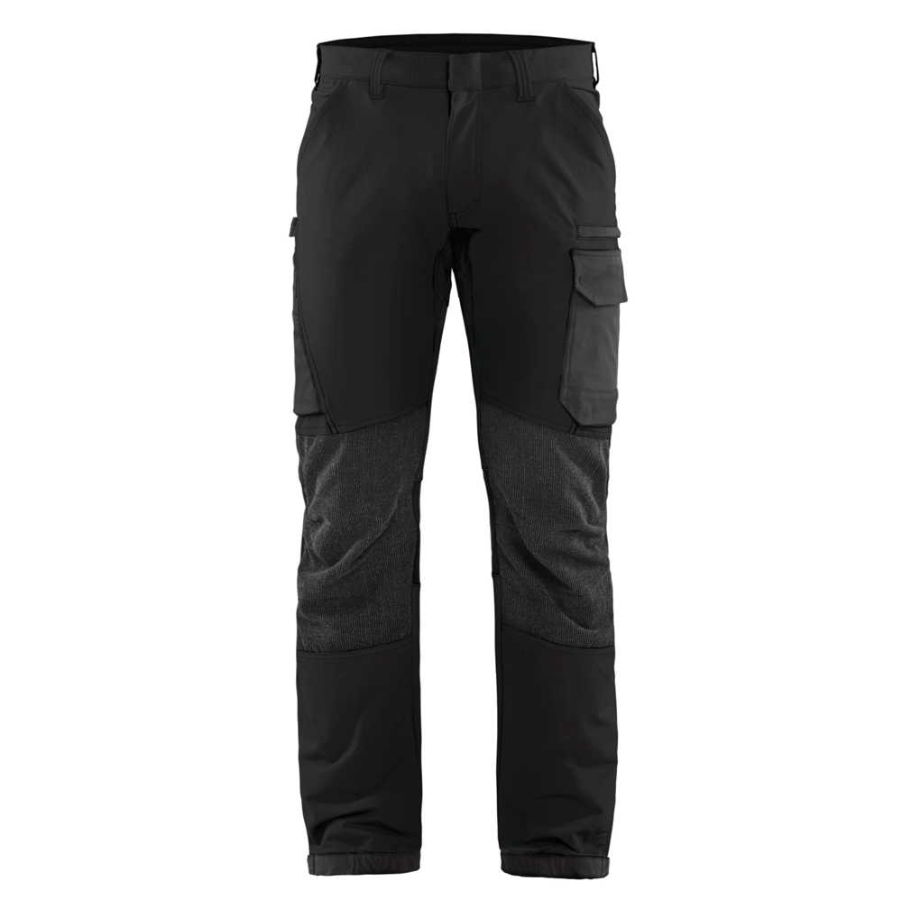 Blaklader 1422 4-Way Stretch Service Work Trousers Black/Dark Grey, 37" Waist Short Leg