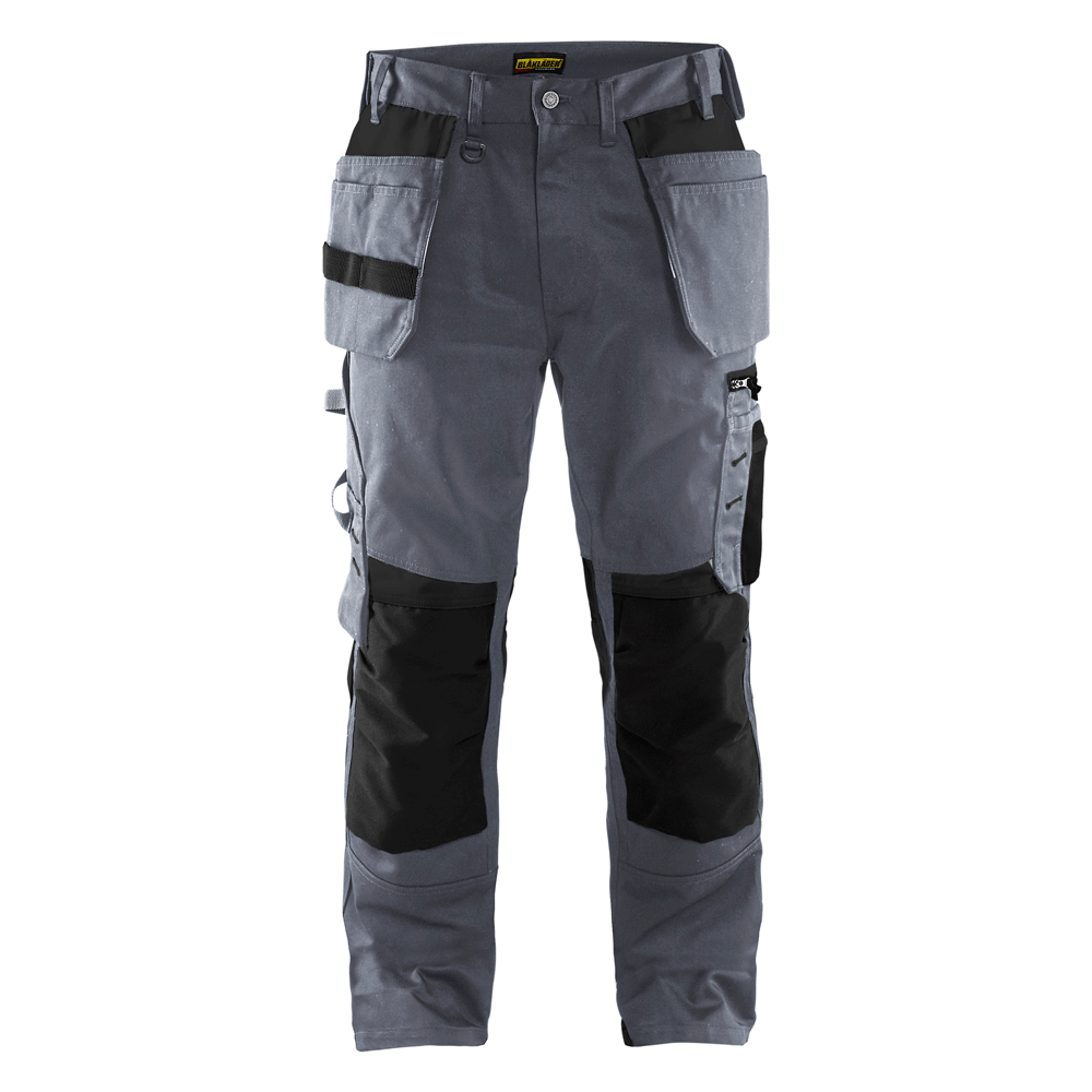 Blaklader 1555 Holster Pocket Craftsmen Work Trousers Grey / Black