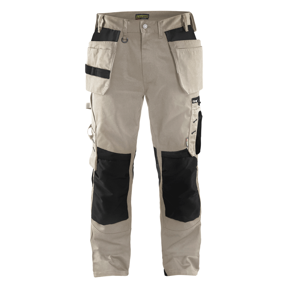 Blaklader 1555 Holster Pocket Craftsmen Work Trousers Stone / Black
