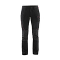 Blaklader 7122 Womens 4-Way Stretch Service Work Trouser Black/Red, UK 14 Long Leg