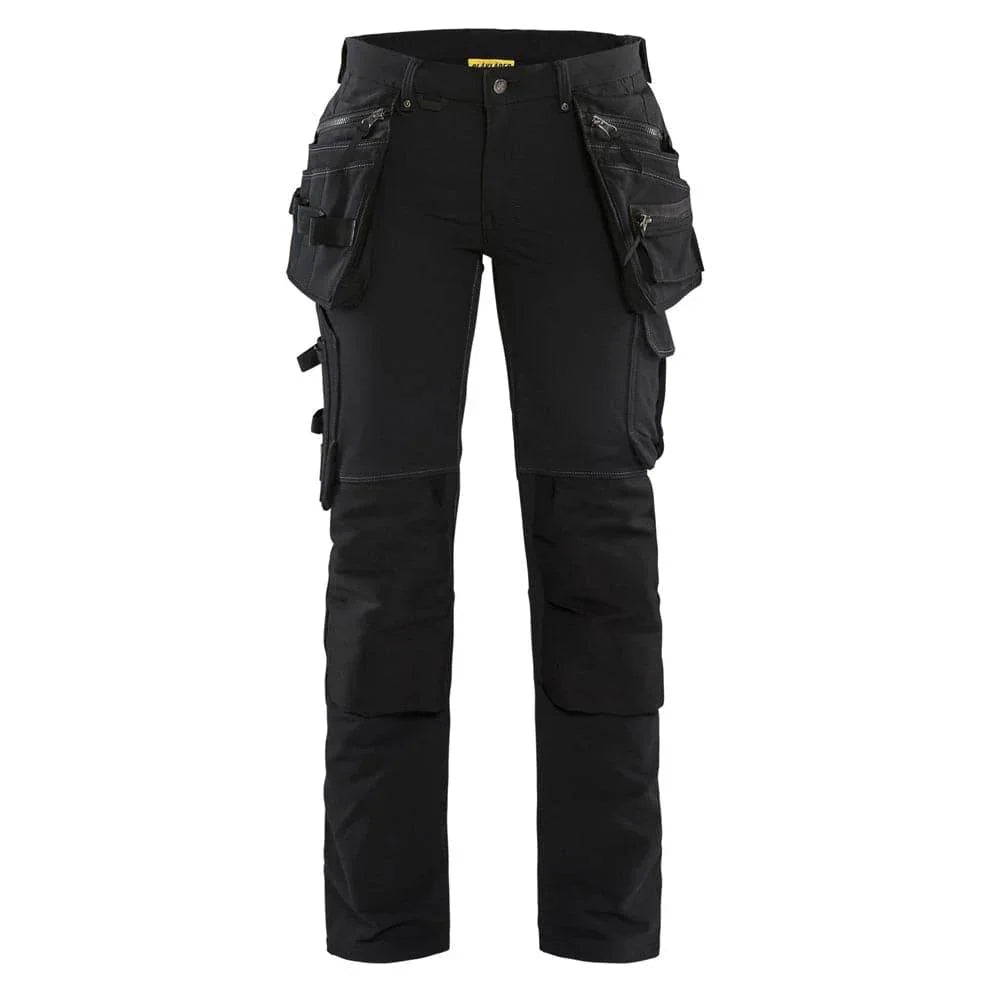 Blaklader 7198 Women's 4-Way Stretch Holster Pocket Work Trousers Black UK 12, Regular Leg