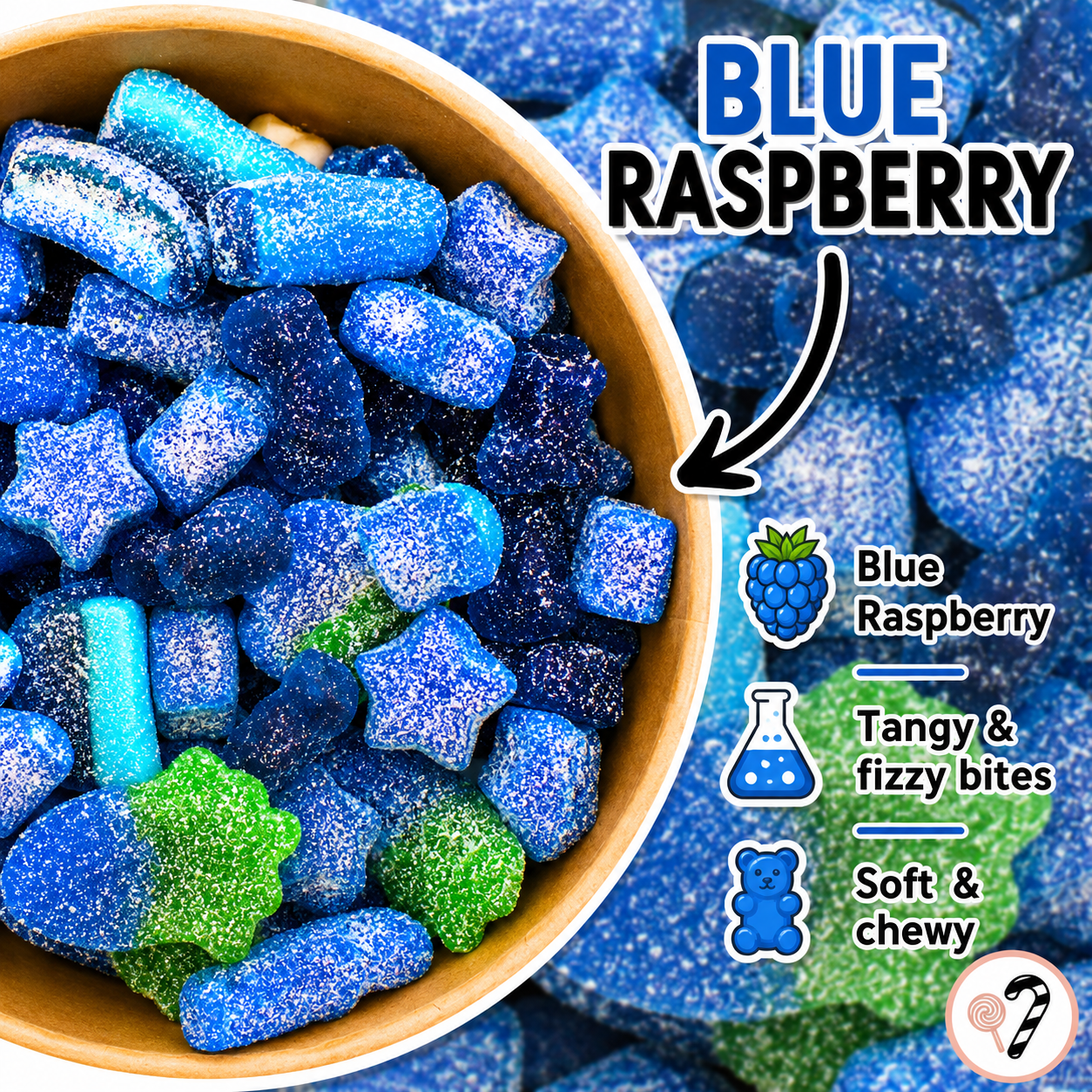 Blue Raspberry Candy Salad Bowl 700g