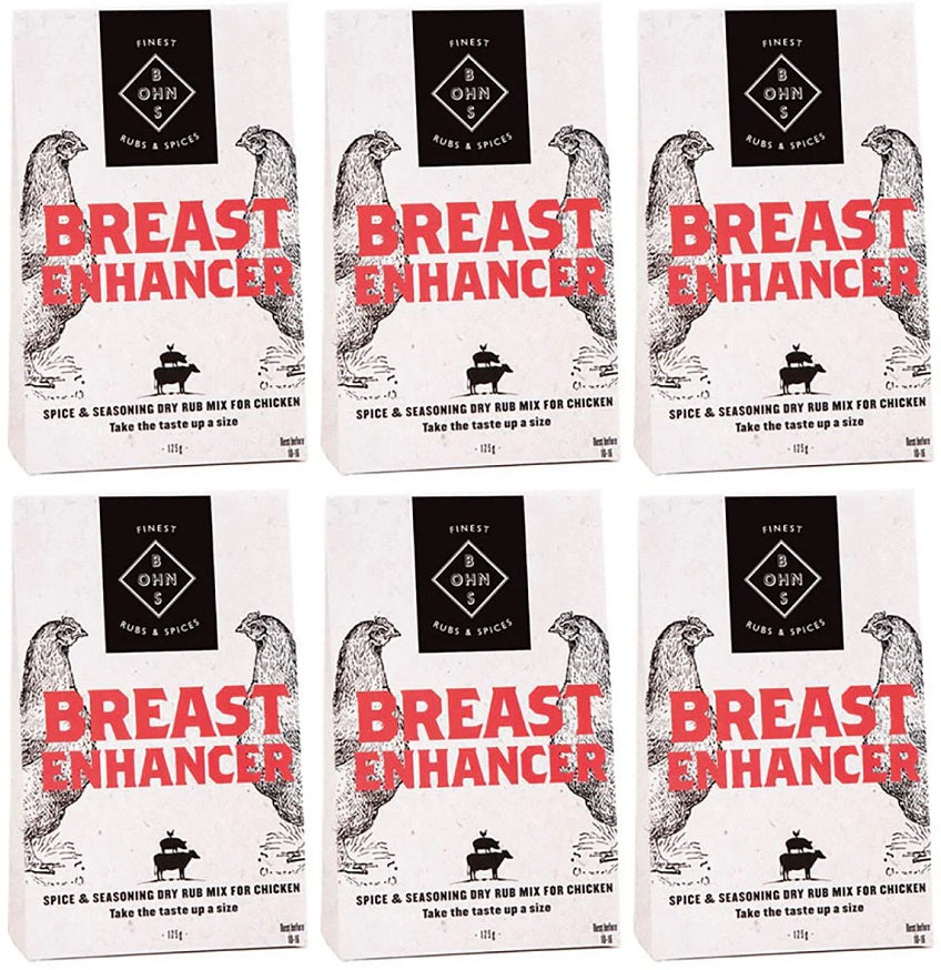 6 x Bohns Breast Enhancer Dry Spice Rub - 60g
