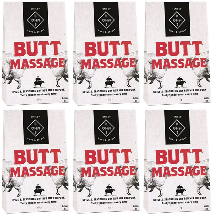 6 x Bohns Butt Massage Dry Spice Rub - 60g