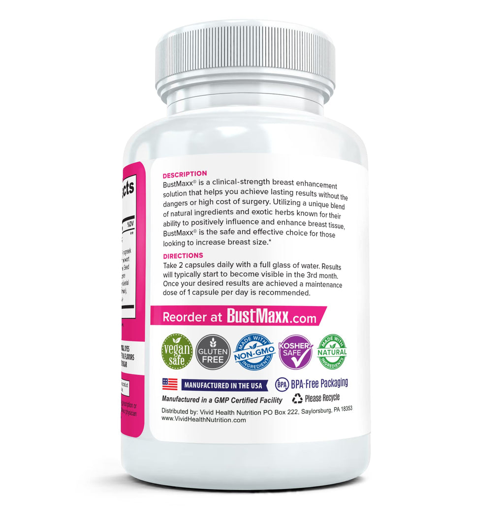 BustMaxx: The Most Trusted Breast Enhancement Pills | Natural Breast Enlargement (60 Capsules)
