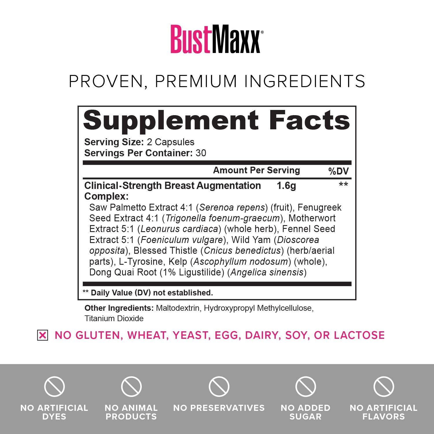 BustMaxx: The Most Trusted Breast Enhancement Pills | Natural Breast Enlargement (60 Capsules)