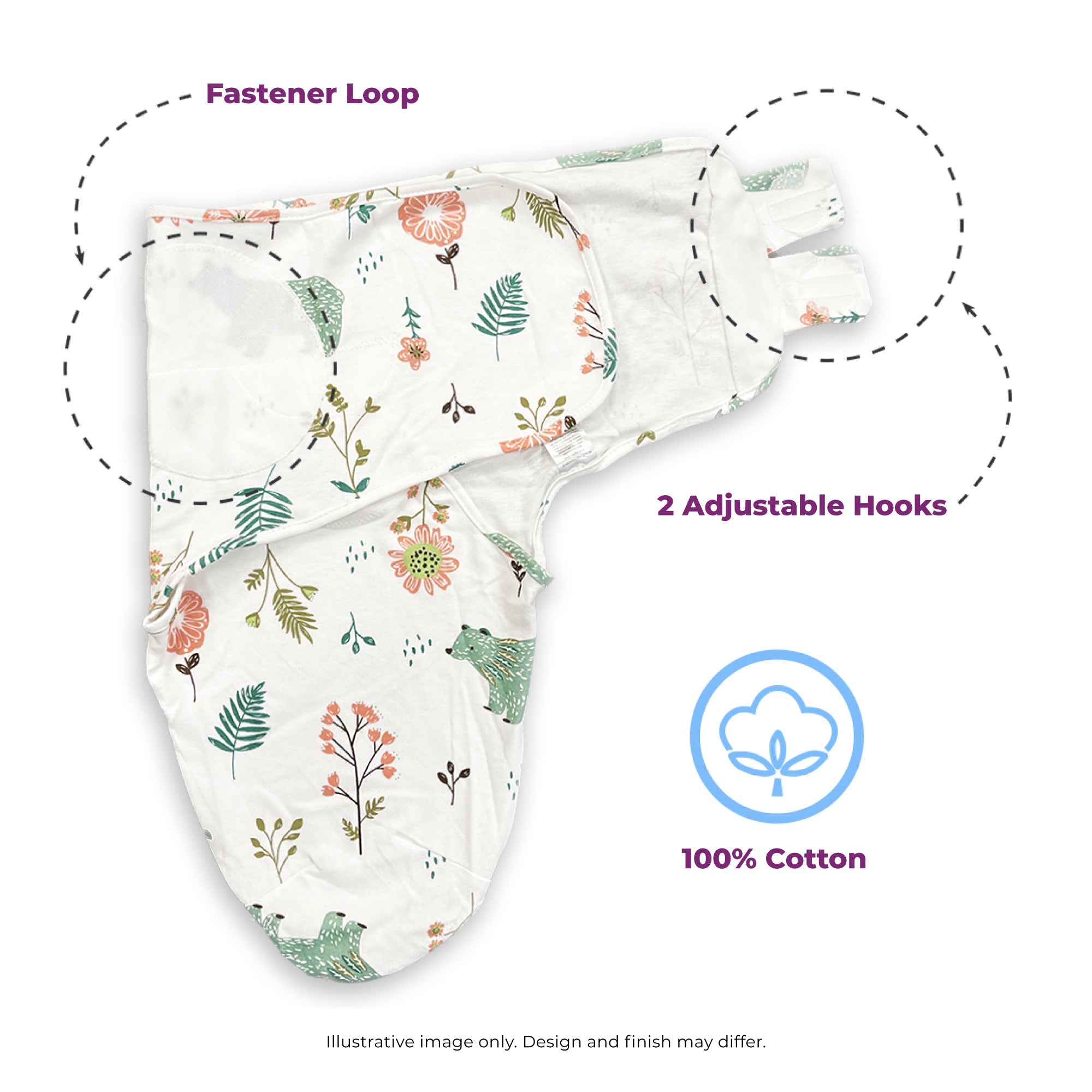 Callowesse Newborn Baby Swaddle 0-3 Months 0.5 TOG - Curious Cubs