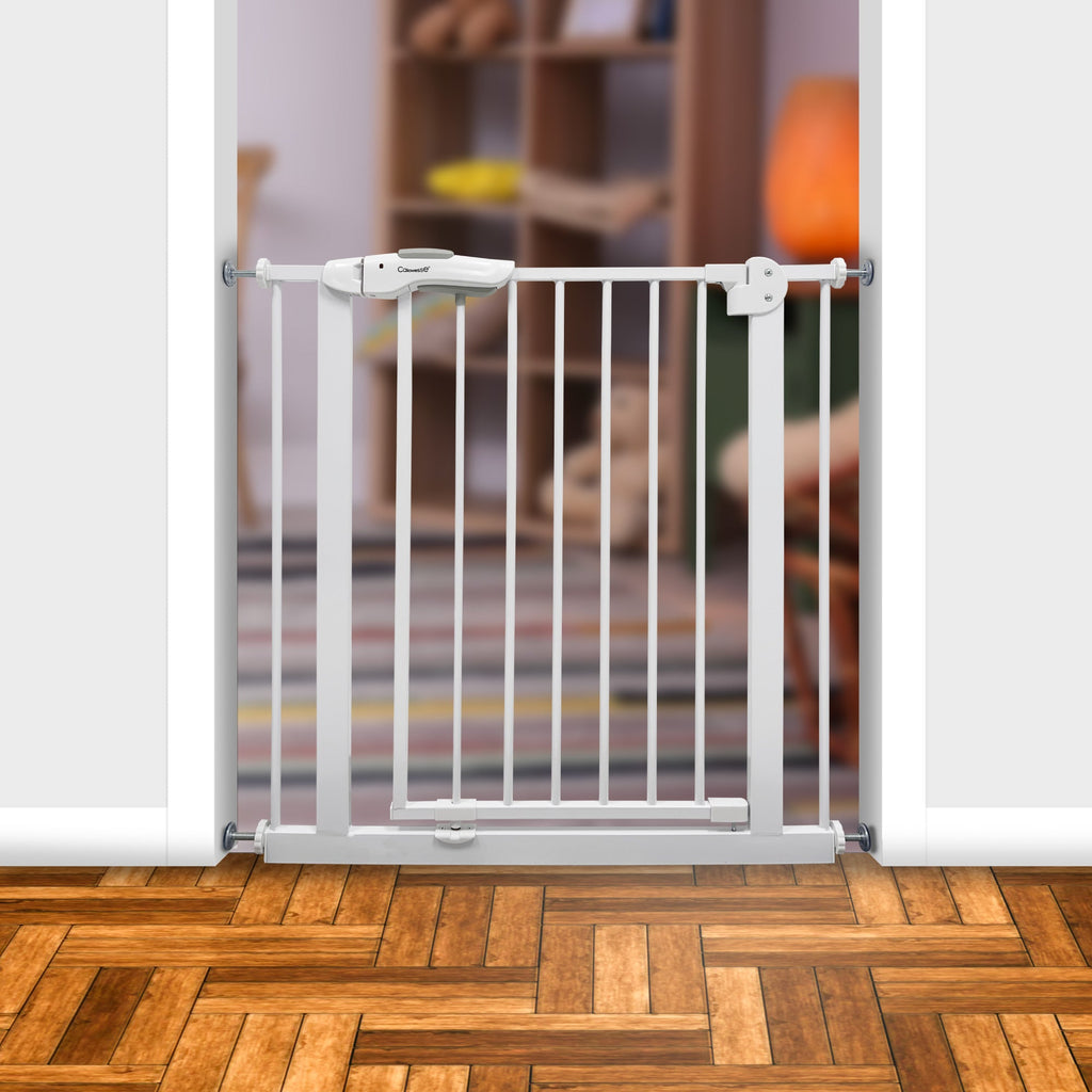 Callowesse Shiba Easy Close Baby & Toddler Pressure Fit Door & Stair Safety Gate | 75-85cm x H78cm - White