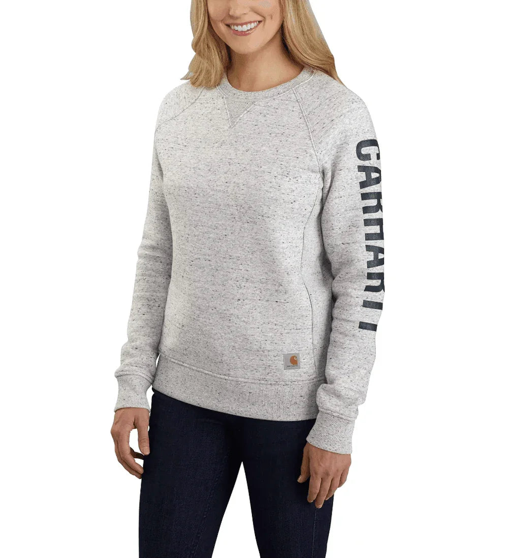 Carhartt 104410 Women's Relaxed Fit Midweight Crew Neck Logo Sweatshirt Fleece