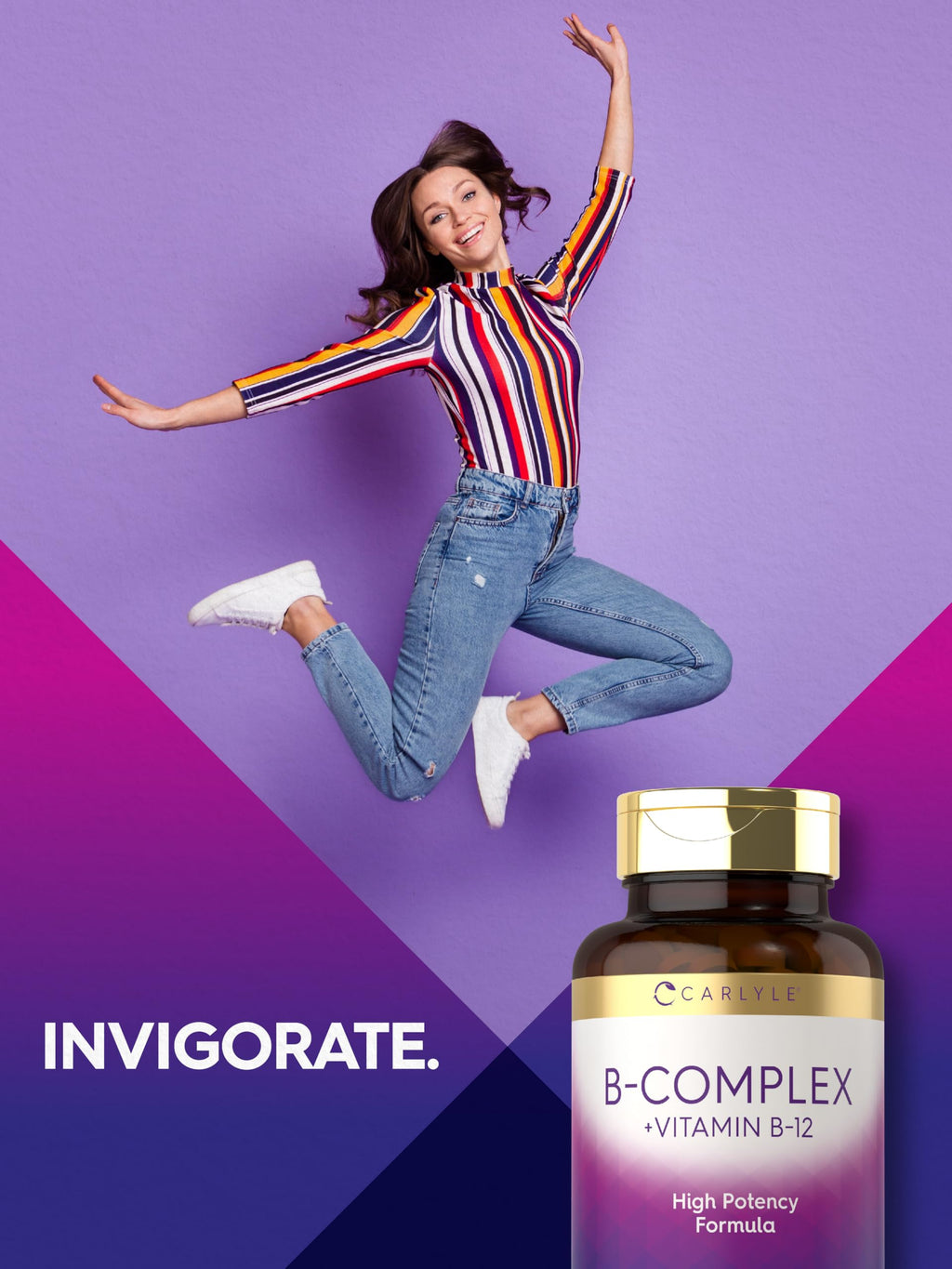 Carlyle B-Complex with B12 - 300 Tablets | High Potency, Vegetarian, Non-GMO