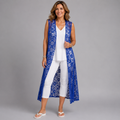Sleeveless Lace Open Front Duster Jacket