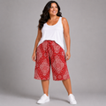 Moroccan Tile Print Elastic Waist Culottes