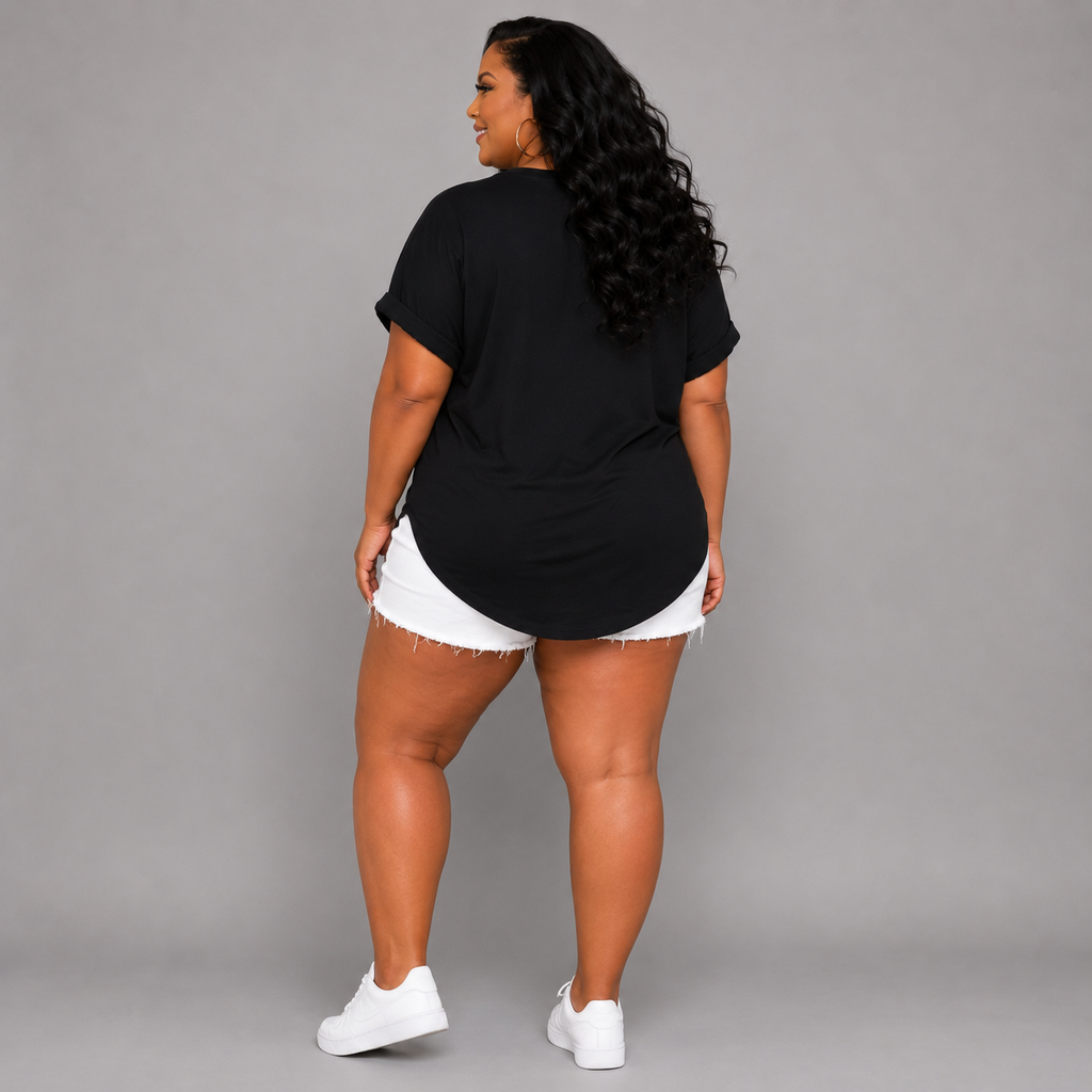 Summer Vibes Dipped-Hem T-Shirt