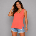 Viscose Sleeveless Cut Side Vest / T-shirt