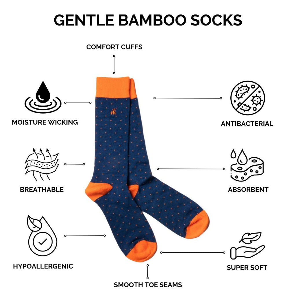 Block Striped Bamboo Socks (Comfort Cuff)