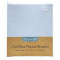 Callowesse Cotton Cot Bed Fitted Sheets 70x140cm (2 Pack) - Sky