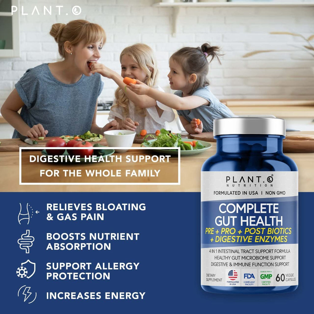 4-in-1 Prebiotic Probiotic & Postbiotic Gut Health - 60 Capsules (Women & Men)